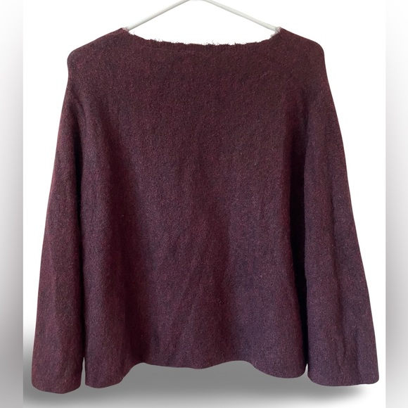 NWOT 3.1 Phillip Lim wool-yak blend boho sweater, burgundy, relaxed fit, XS/S - Picture 4 of 9